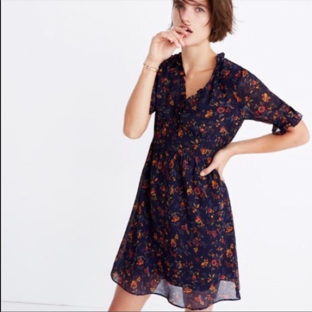 madewell freesia dress navy floral print 6